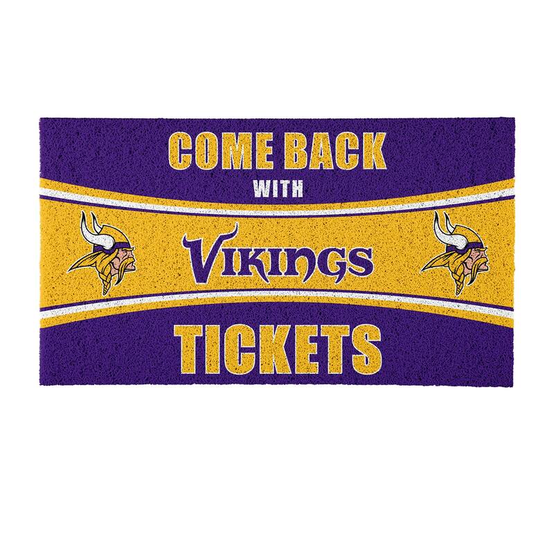 Minnesota Vikings 28 in. x 16 in. PVC "Come Back With Tickets" Trapper Door Mat