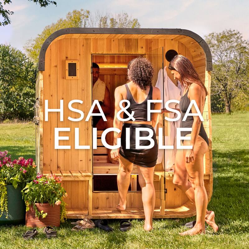 Backyard Discovery Lennon 4-6 Person Outdoor Cube Sauna, Porch