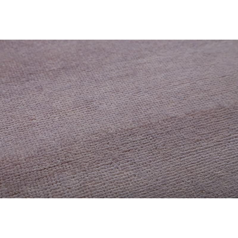 Hand Knotted Oriental 100% Wool Carpet Modern Solid Purples Gabbeh Area Rug - 13' 7'' X 10' 3''