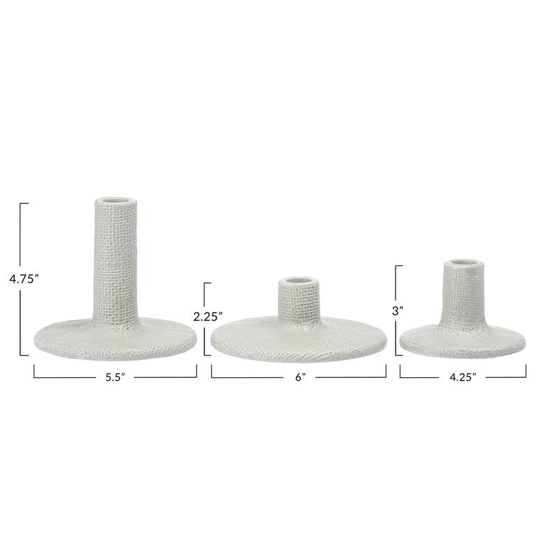 Stoneware Taper Candle Holders