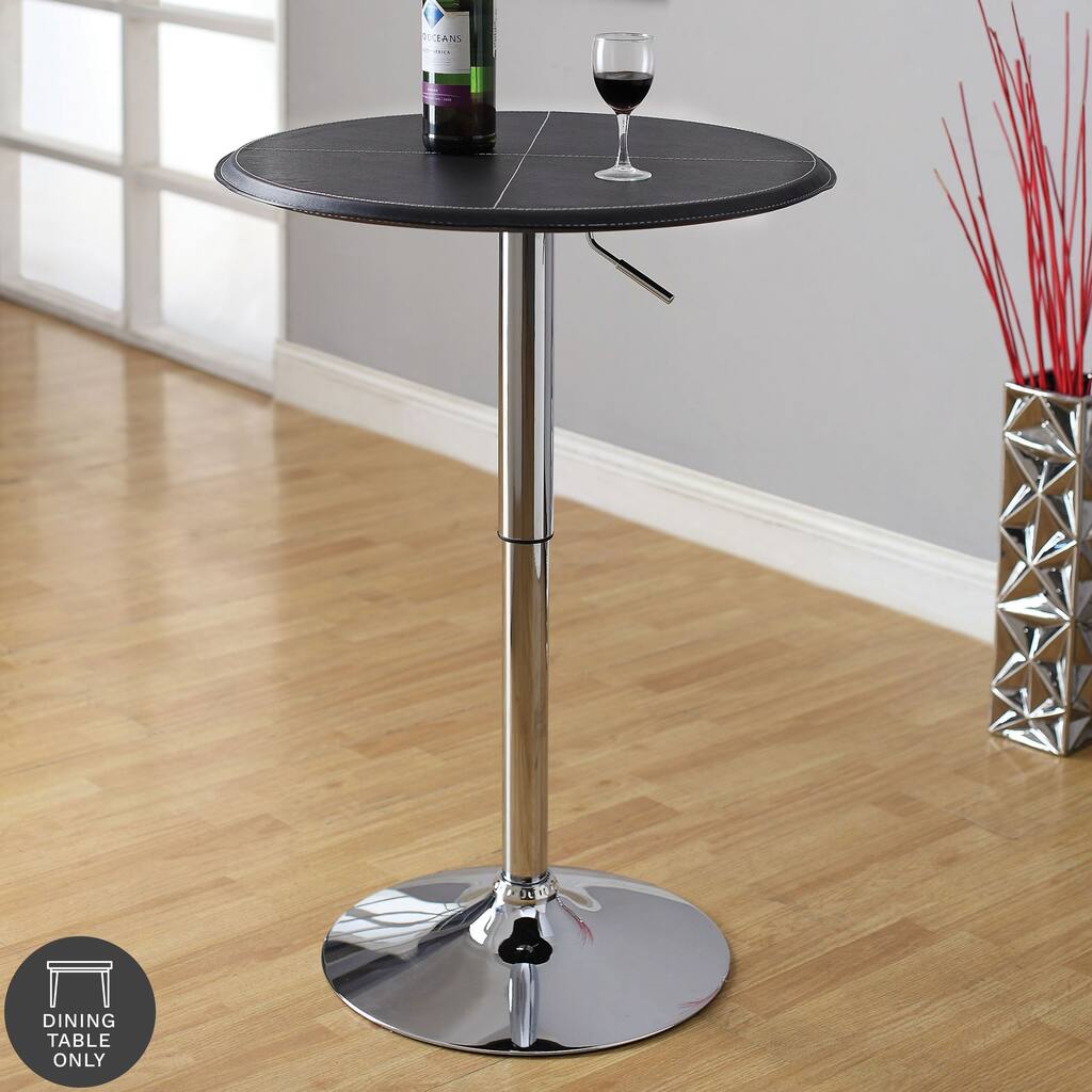 Furniture of America Modern Faux Leather Height Adjustable Bar Table