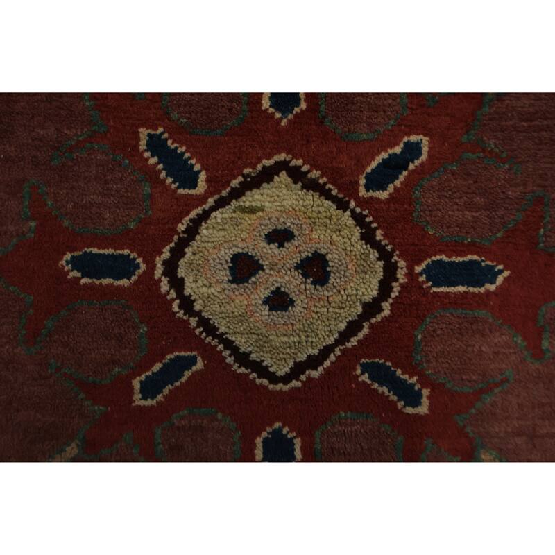 Hand Knotted Oriental 100% Wool Carpet Traditional Geometric Brown Peshawar Area Rug - 3' 1'' X 2' 0''