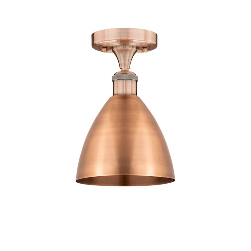 Innovations Lighting Edison Metal Bristol - 1 Light 8" Semi-Flush Mount. - Antique Copper