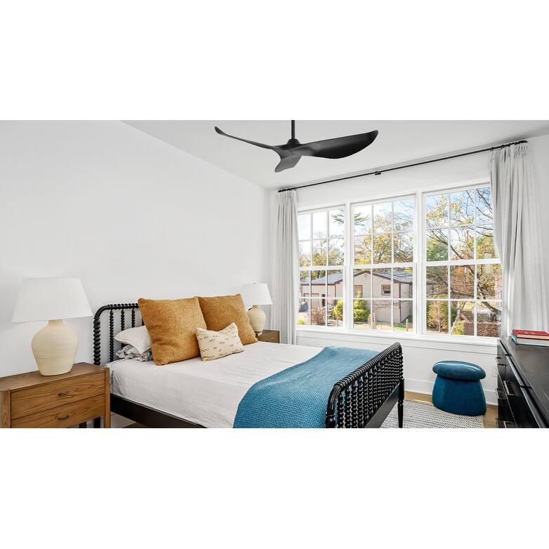 New Arrival 38-Inch Black Ceiling Fan No Light 3 ABS Blades Powerful DC Motor 1/4/8H Timer Living Room Bedroom Study Room