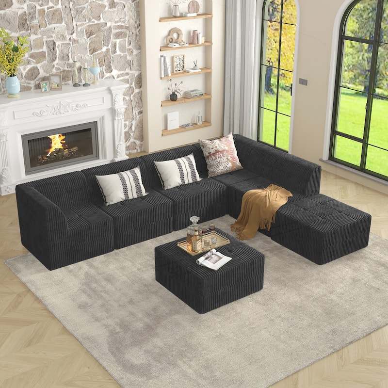 Modern Minimalist Style Corduroy Couch