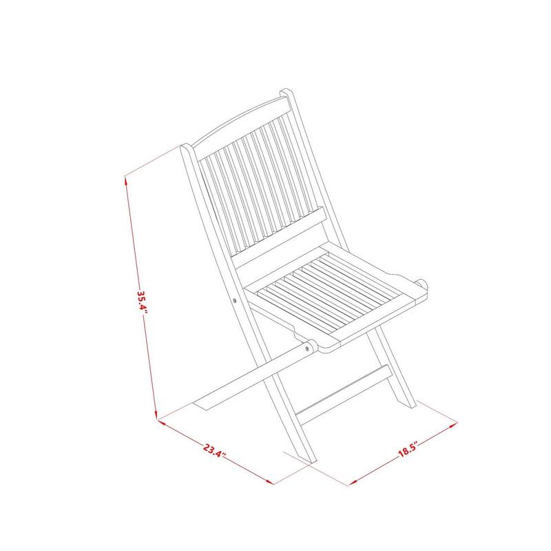 Modern 7-Piece Patio Table Set - Outdoor Dining Set with 6 Folding Chairs - Natural Wood Finish - 72