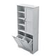 preview thumbnail 38 of 75, GDFStudio - Elijah Tall Bathroom Cabinet with Tilt-Out Laundry Hampers and Adjustable Shelves
