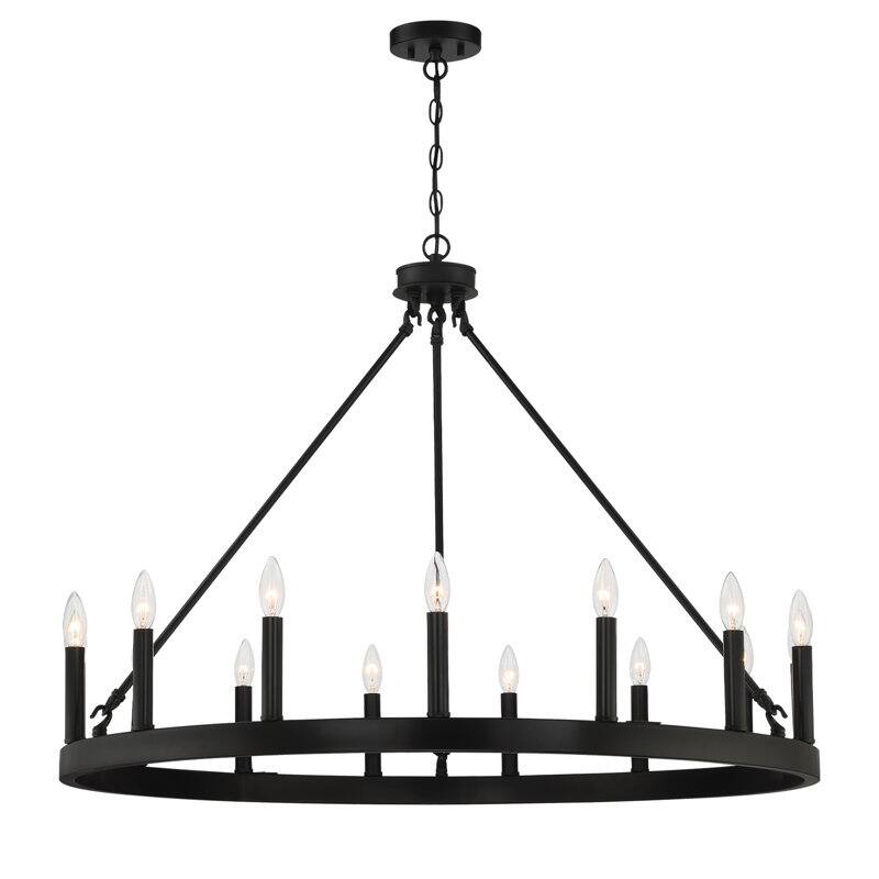 Acroma 15-light Modern Farmhouse Round Wagon Wheel Chandelier