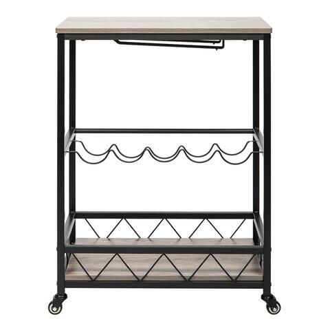 Industrial Vintage Style Wood Metal Serving Trolley