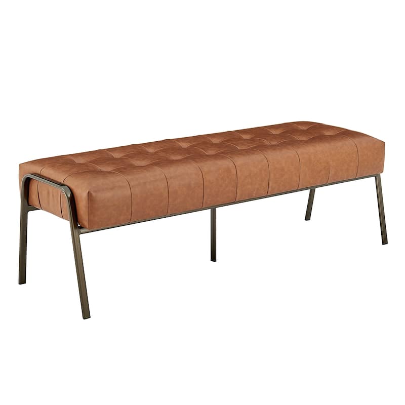 NPD Furniture Venturi Fabric or Faux Leather Tufted Bench