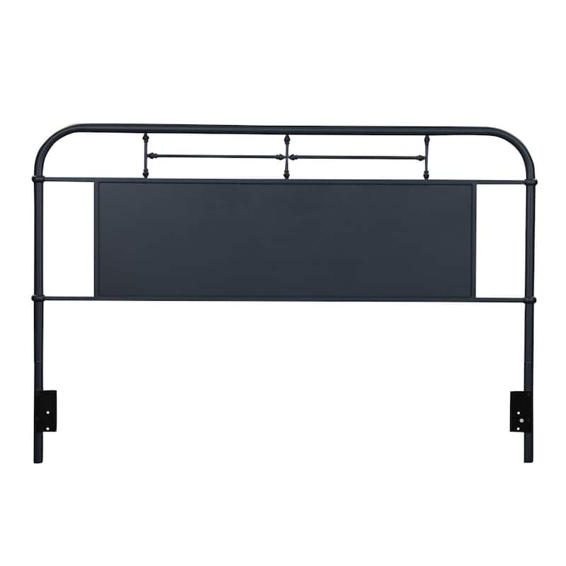Vintage Series Distressed Metal King Headboard- Antique White or Navy Blue