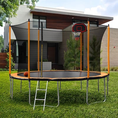 Merax 15FT Trampoline with Basketball Hoop Inflator and Ladder