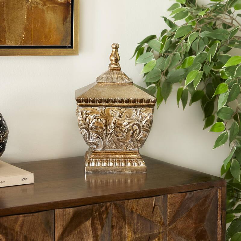 Polystone Decorative Jars - Gold - Roche River Decor