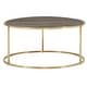 preview thumbnail 10 of 22, Subira Antique Gold Finished Metal Wood Round Coffee Table Nesting Set by iNSPIRE Q Bold
