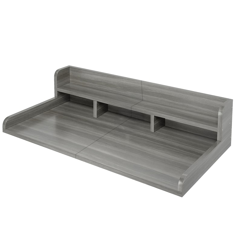 Washer Dryer Countertop, Laundry Wood Shelf Topper with Edge, 54" Width x 27.5" Depth Double Layer Organizer