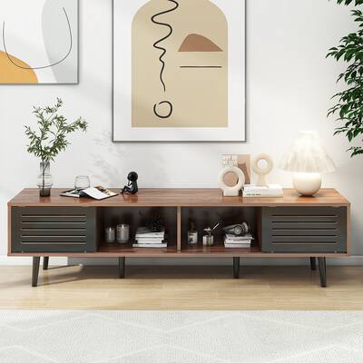 TV Stand for TVs up to 70",Entertainment Center with Sliding Doors,TV Console Table Media Cabinet