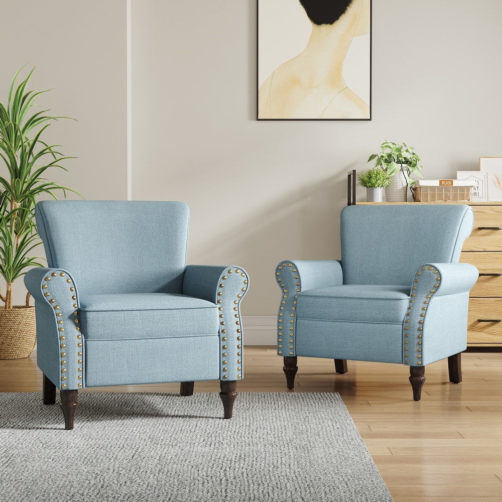 Living Room Armchair with Nailhead Trim - 29.9"W x 29.9"H x 32.9"D