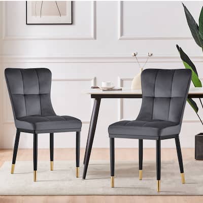 Modern Velvet Upholstered Dining Chairs, Set of 2/4 - 35.8"H x 18.9"W x 23.2"D