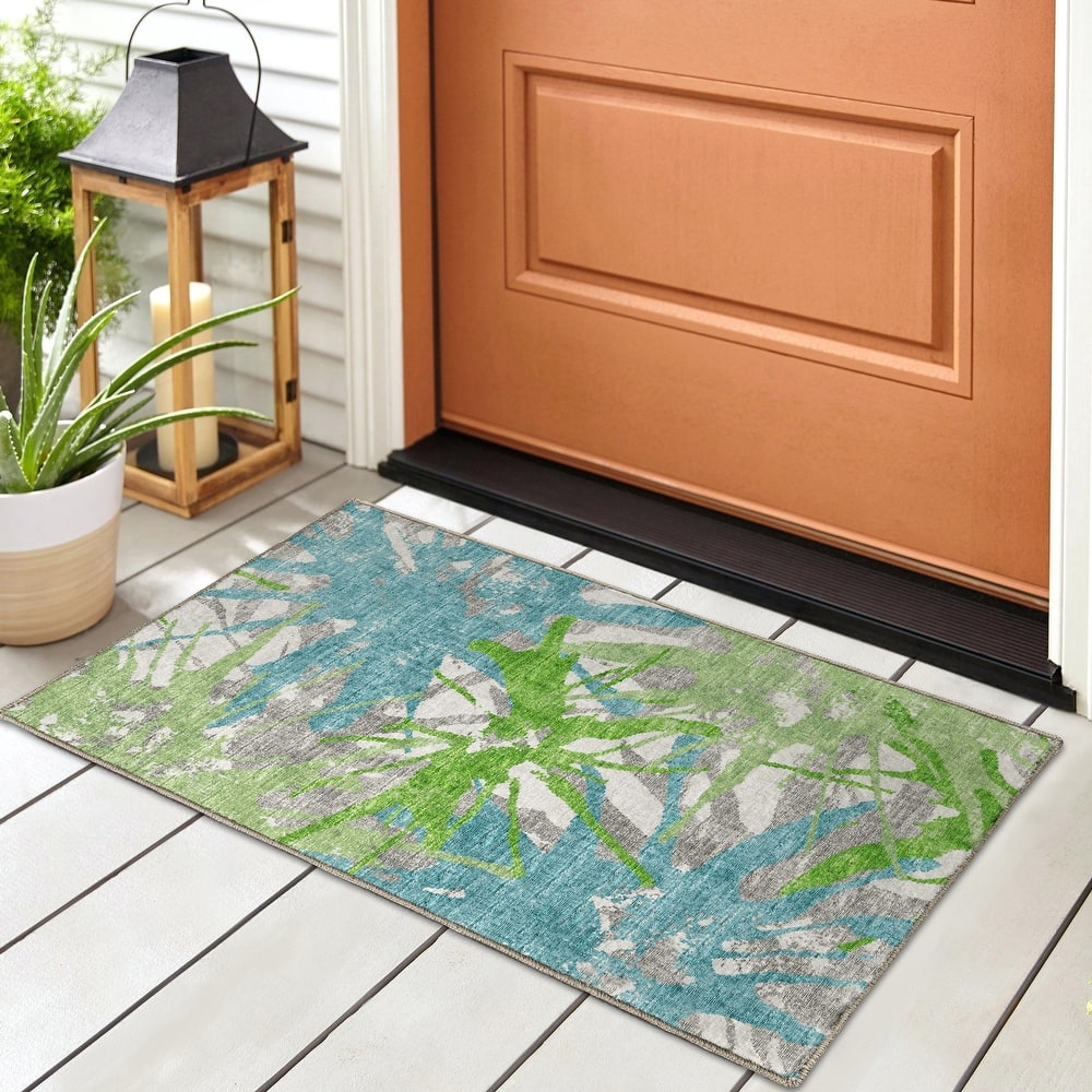 Indoor/ Outdoor Addison Bravado Abstract Starburst Washable Area Rug