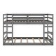 preview thumbnail 7 of 14, Artsy Full Over Full Bunk Bed with Ladder, Solid Construction, Grey