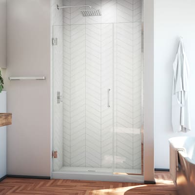 DreamLine Unidoor Plus 41-41 1/2 in. W x 72 in. H Frameless Hinged Shower Door - 41" - 41.5" W