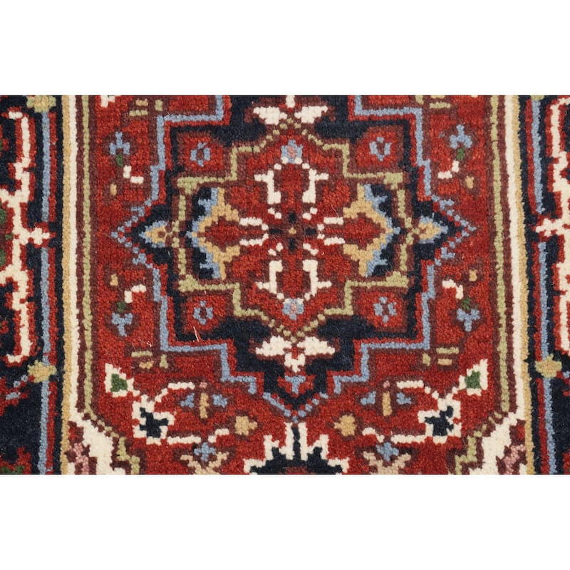 Hand Knotted Oriental 100% Wool Carpet Traditional Medallion Oranges & Rust Heriz (serapi) Area Rug - 3' 0'' X 2' 0''
