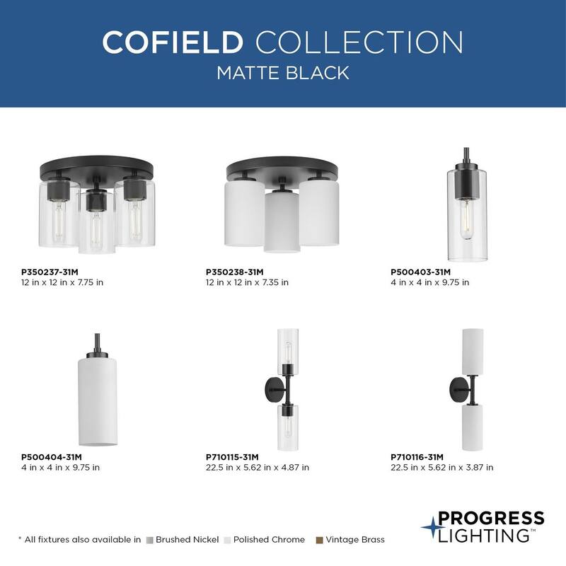 Cofield Collection Two-Light Matte Black Transitional Wall Bracket - 22.5 in x 5.62 in x 4.87 in