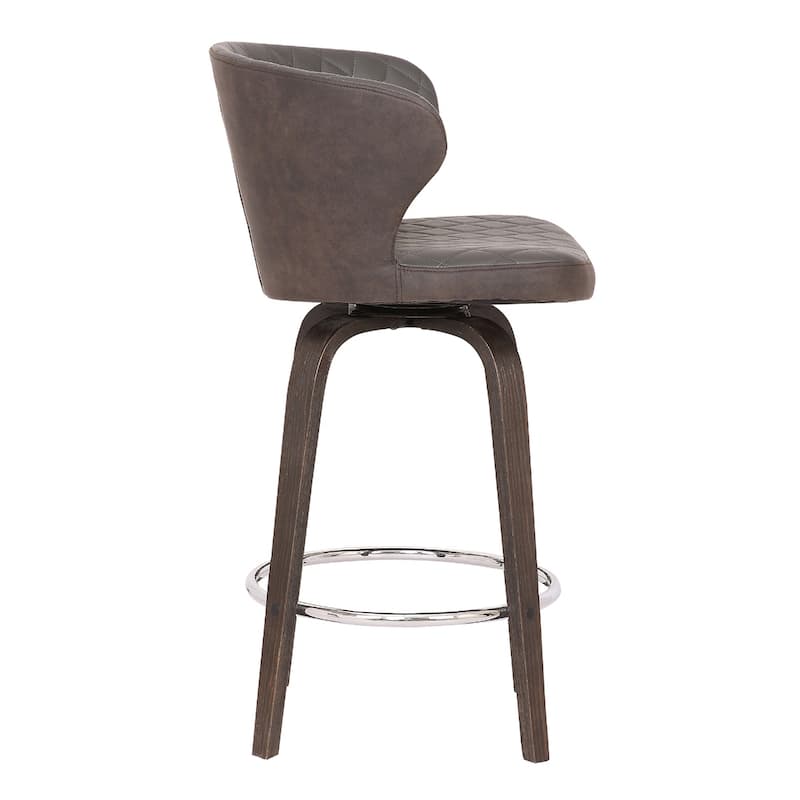 Brown Faux Leather Counter Height Bar Chair with Iron Frame - 20.5” x 20” x 36” (D x W x H)