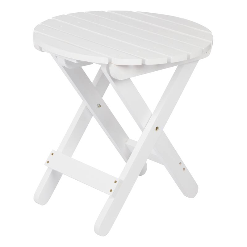 Remedy 19" Assembled Cedar Wood Round Collapsible Folding Table