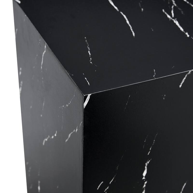 Modern Stylish Coffee Table Rectangular Coffee Table with Black Marble Texture Sticker, for Living Room