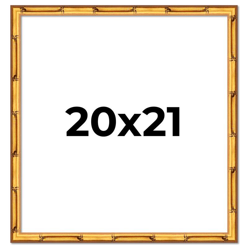 20x21 Frame Gold Bamboo Picture Frame Modern Photo Frame Includes UV Acrylic Shatter Guard Front Acid Free Foam Backing Board