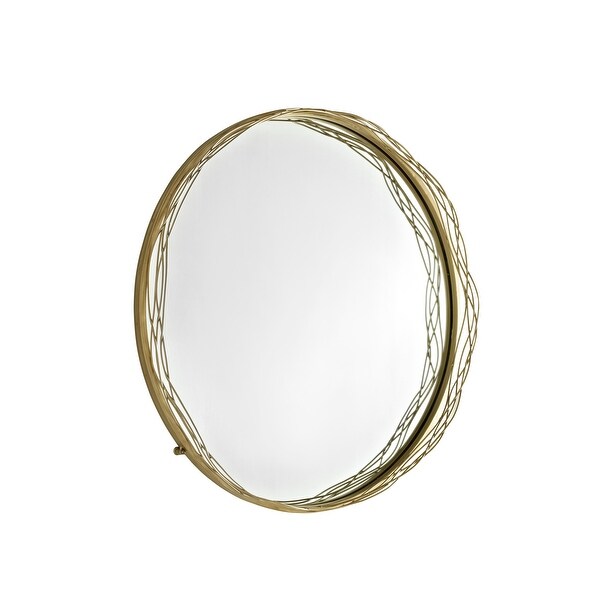 Delacora WE-BD32NST Nest 32" Diameter Circular Beveled Metal Framed Wall Mounted Accent Mirror - Gold