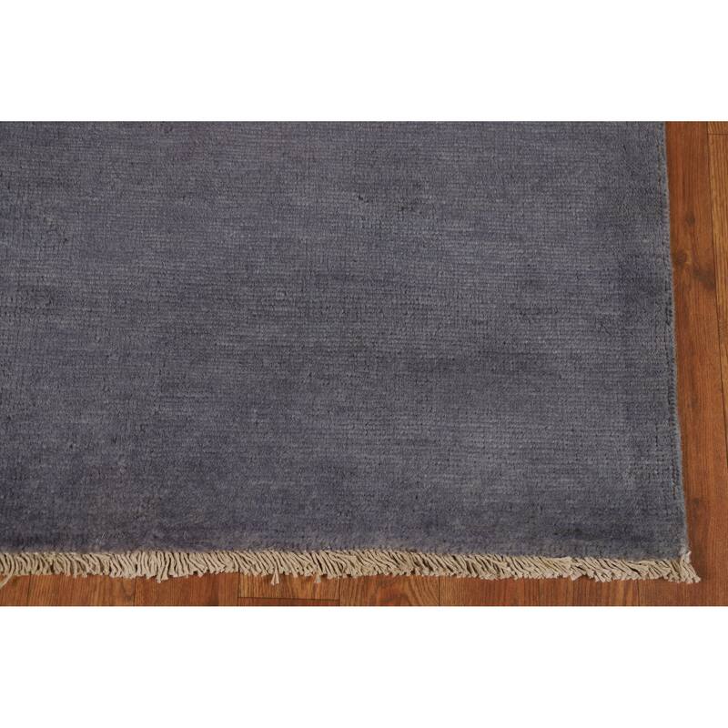 Blue Gray Modern Gabbeh Oriental Rug Handmade Wool Carpet - 3'3" x 4'10"