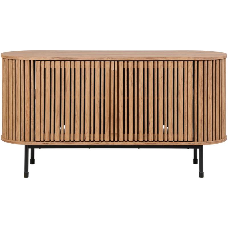 SAFAVIEH Home Enid Large 2-Door Sideboard - 59"W x 18"D x 31"H - Oak/Black