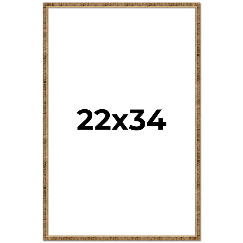 22x34 Frame Gold Solid Wood Picture Frame - Complete Modern Photo