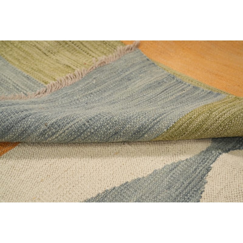 Hand Woven Oriental 100% Wool Carpet Southwestern Modern Multi-Colored Kilim Area Rug - 6' 1'' X 4' 1''