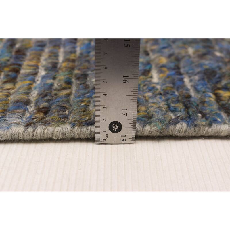 ECARPETGALLERY Hand-knotted Tangier Blue Wool Rug - 8'0 x 10'1