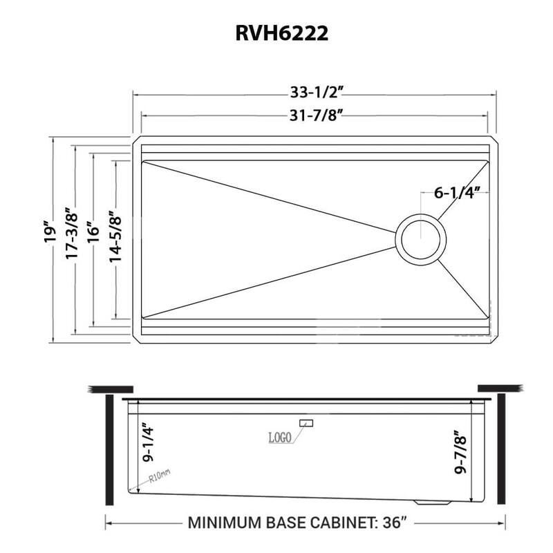 Ruvati 33-inch Gunmetal Black Stainless Steel Workstation Kitchen Sink Undermount - RVH6222BL