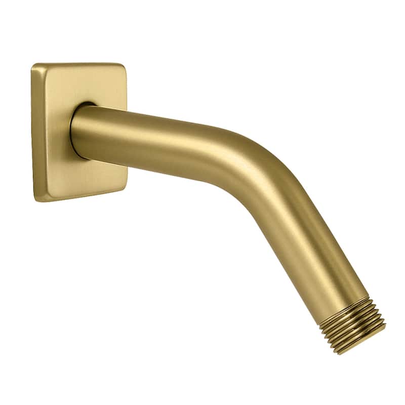 Kingston Brass Claremont 7-Inch Shower Arm with Square Flange - Brushed Brass