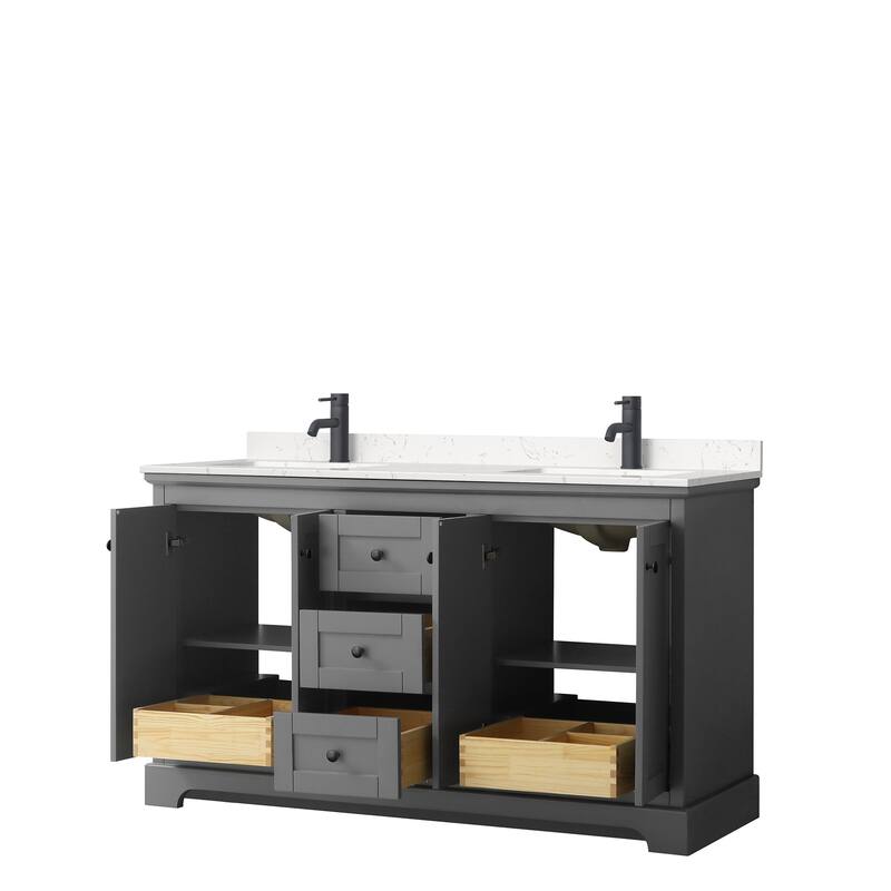 Avery 60 Inch Double Vanity, Cultured Marble Top