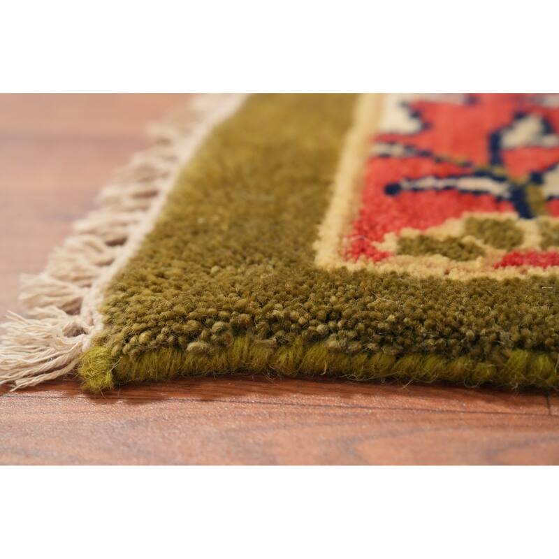 Hand Knotted Oriental 100% Wool Carpet Traditional All-Over Red Ziegler Area Rug - 10' 1'' X 7' 7''