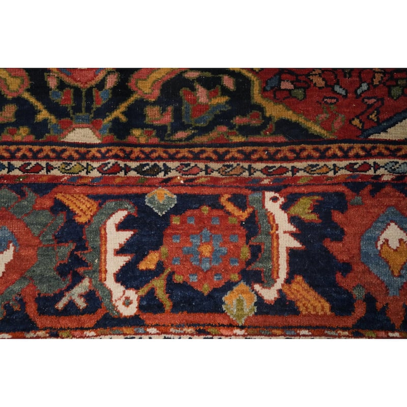Hand Knotted Oriental 100% Wool Carpet Traditional Floral Oranges & Rust Bakhtiari Area Rug - 11' 9'' X 9' 4''