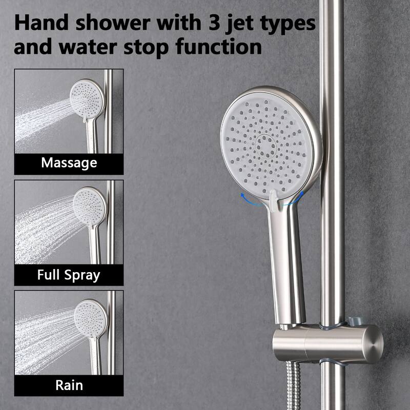 Shower Head with Handheld Shower System with 10" Rain Shower Head