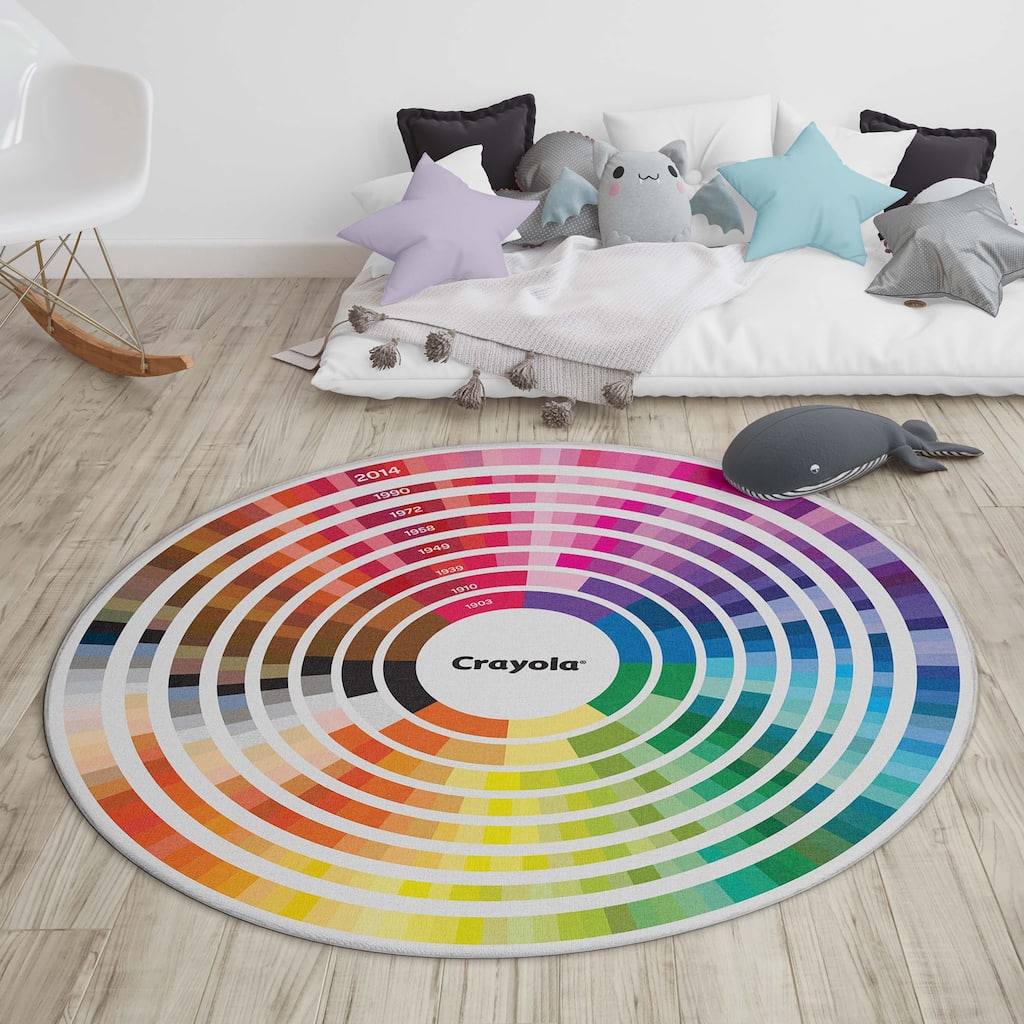 Crayola Color Wheel Multicolor Striped Area Rug By Well Woven