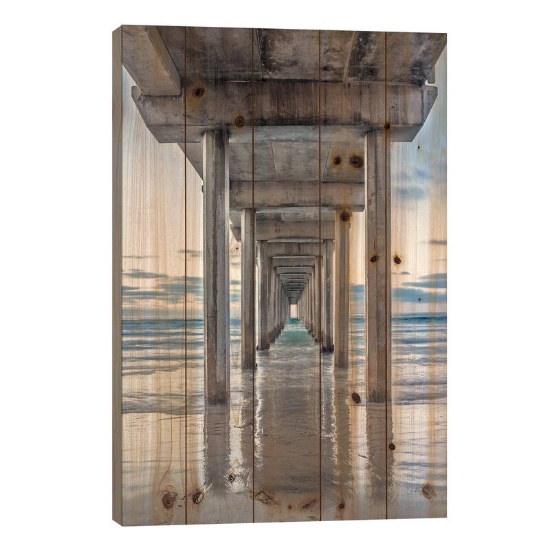 Support Pillars, Ellen Browning Scripps Memorial Pier, La Jolla, San Diego, California, USA Print On Wood by Rob Tilley - 26x18x1.5