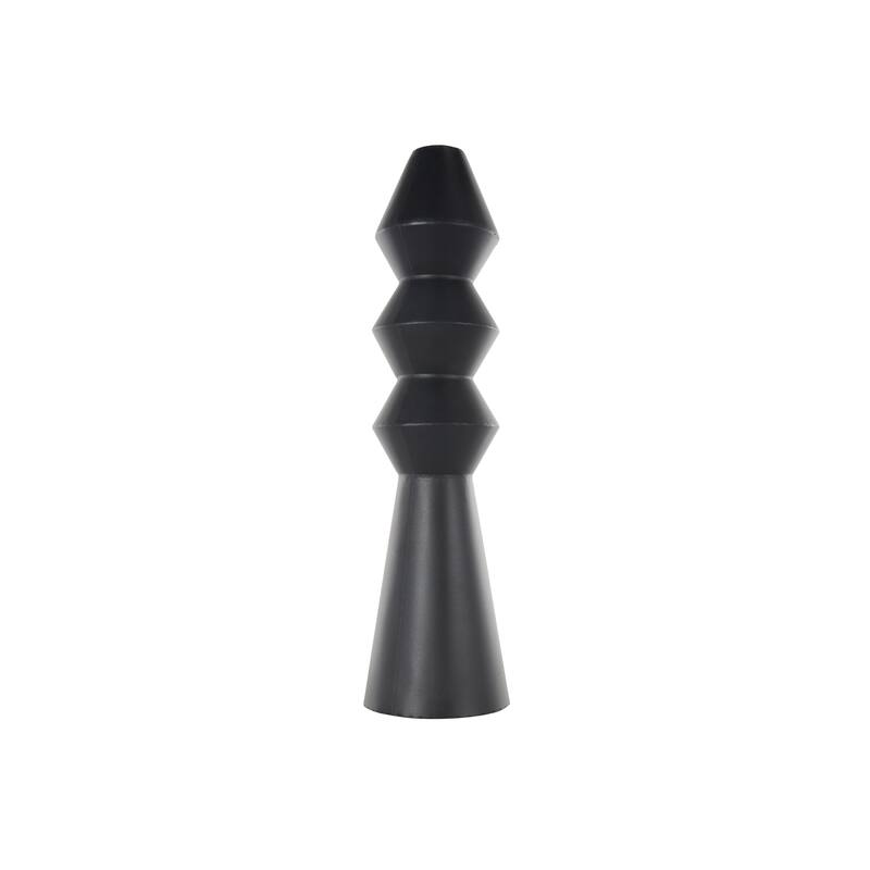 Black Metal Art Deco Fluted Decorative Vase