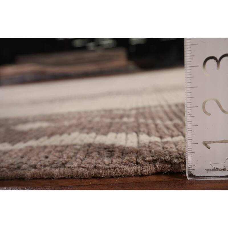 Earth Tone Moroccan Oriental Area Rug Hand-Knotted Wool Carpet - 8'10"x 12'4"