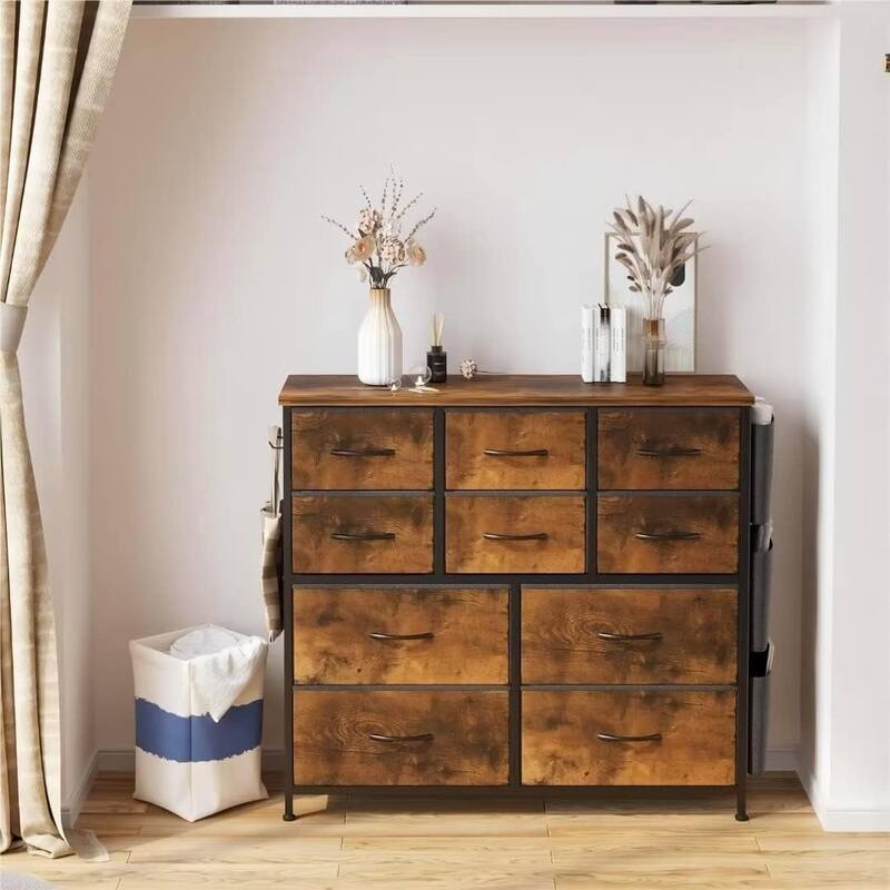 Tall Dresser for Bedroom with 10 Drawers - Brown