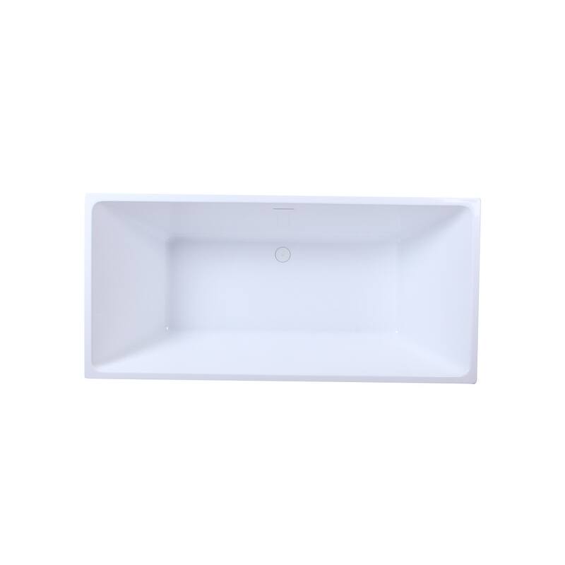 Timothy Soaking Rectangular Bathtub in Glossy White