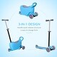 preview thumbnail 4 of 6, 3-in-1 Kids Push Rider, Scooter, and Sliding Walker with Adjustable Handlebar and Storage Seat for Boys and Girls - Blue